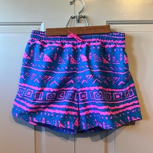Chubbies Mens Swim Trunks - Large - Retro neon blue pink
Print - NWOT